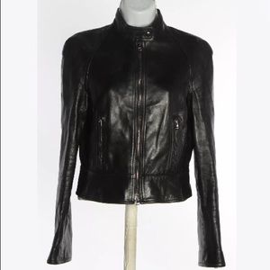 Tom Ford Black Leather Biker Jacket Size 4